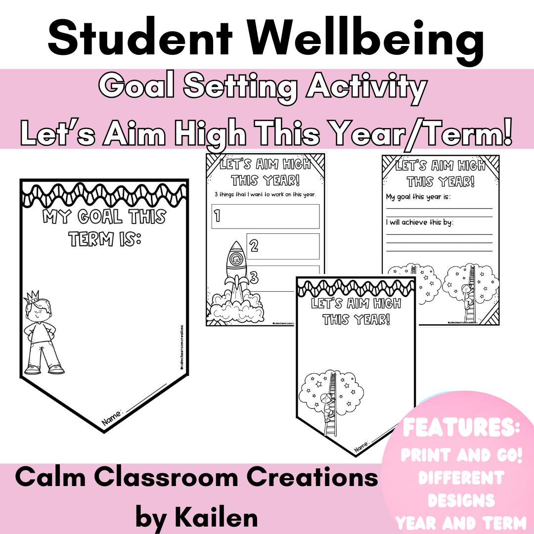 Goal Setting | Let's Aim High! | Student Wellbeing | Print and Go!
