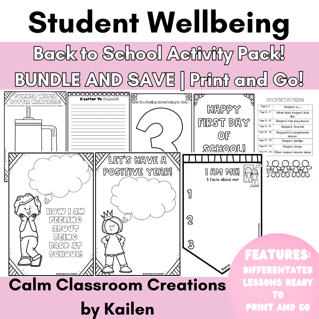 Student Wellbeing | Back To School Activity Pack | BUNDLE AND SAVE!