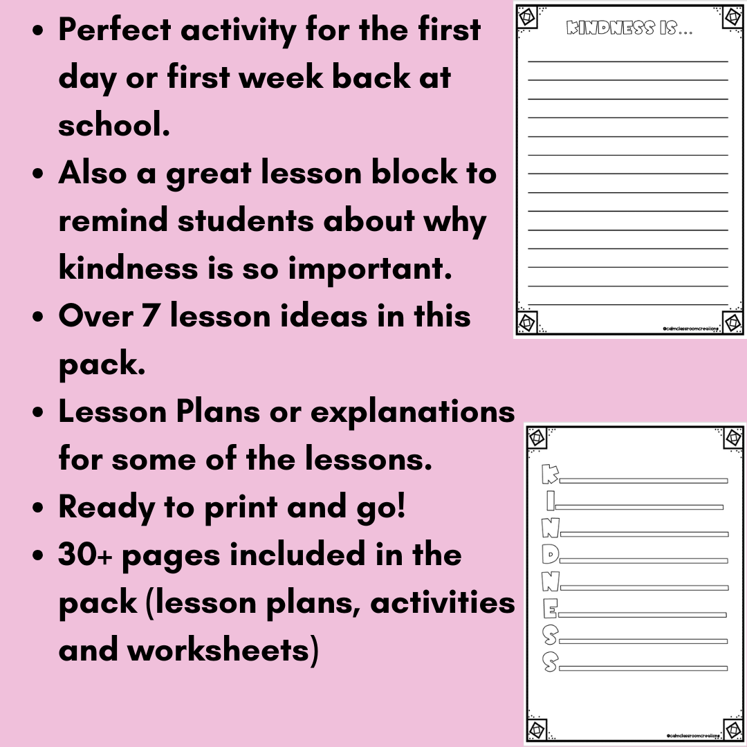 Student Wellbeing | Kindness Activity Pack | Lessons and Printable Worksheets!