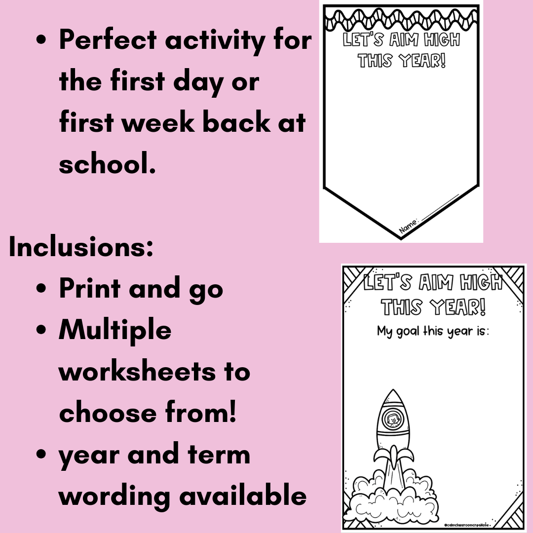 Goal Setting | Let's Aim High! | Student Wellbeing | Print and Go!