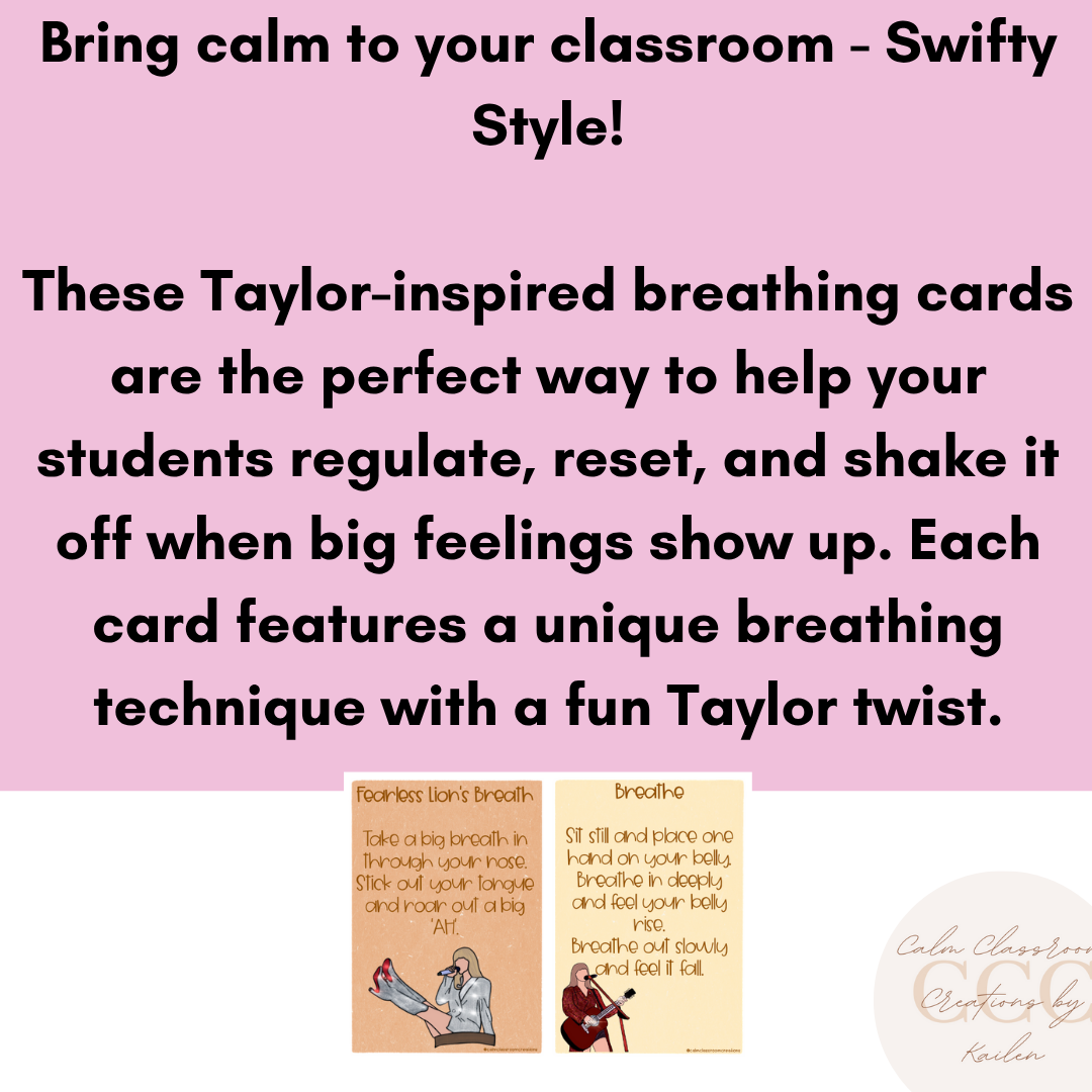Student Wellbeing | Breathing Cards | Taylor Swift Themed