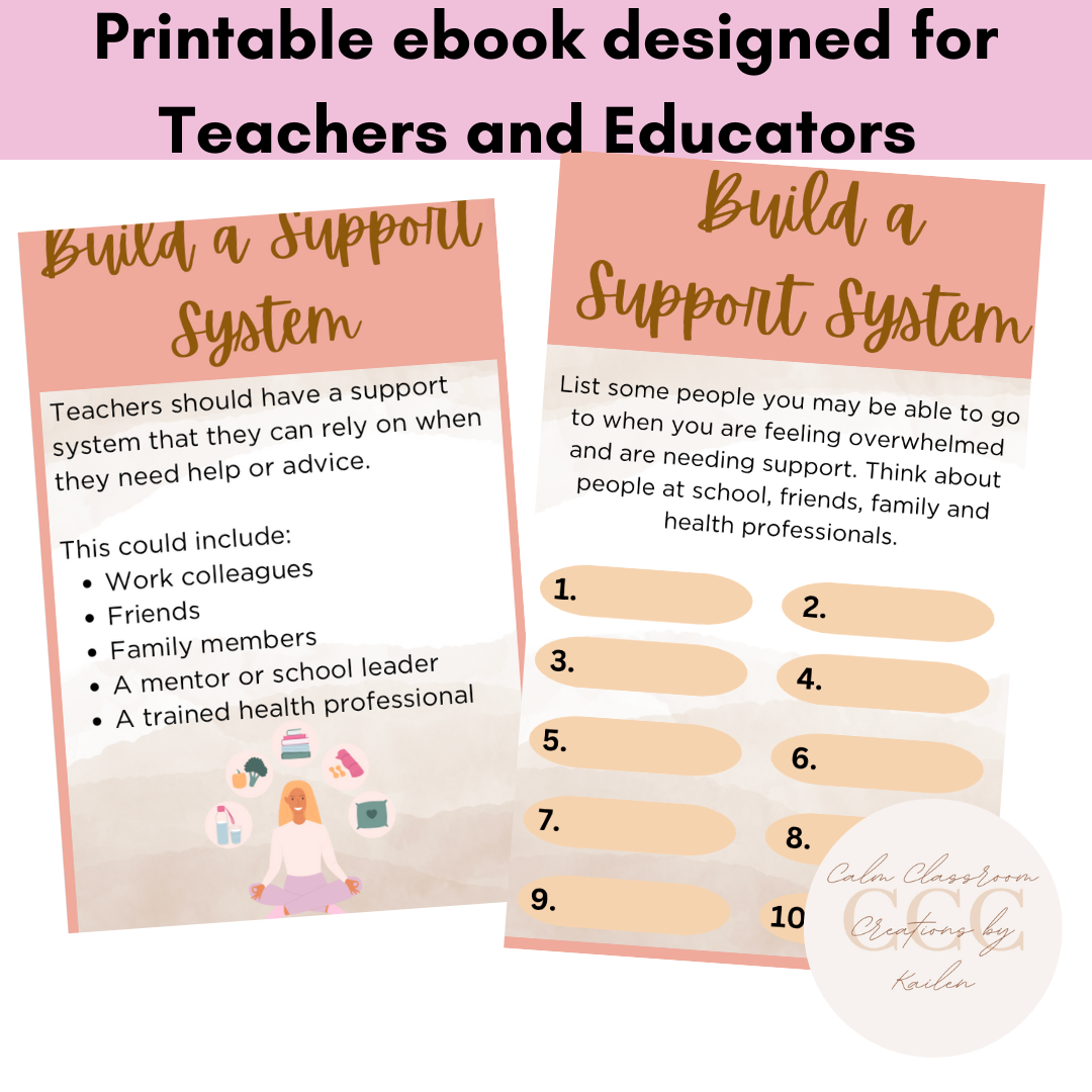 Teacher Wellbeing | FREE | Build a Support System Reflection Questions