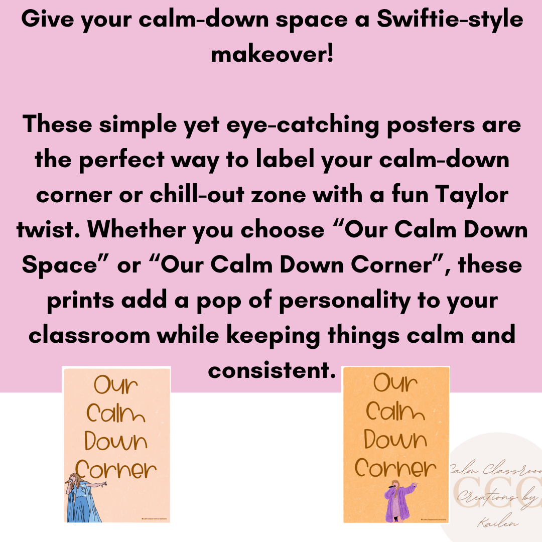 Student Wellbeing | Calm Down Posters | Taylor Swift Themed!
