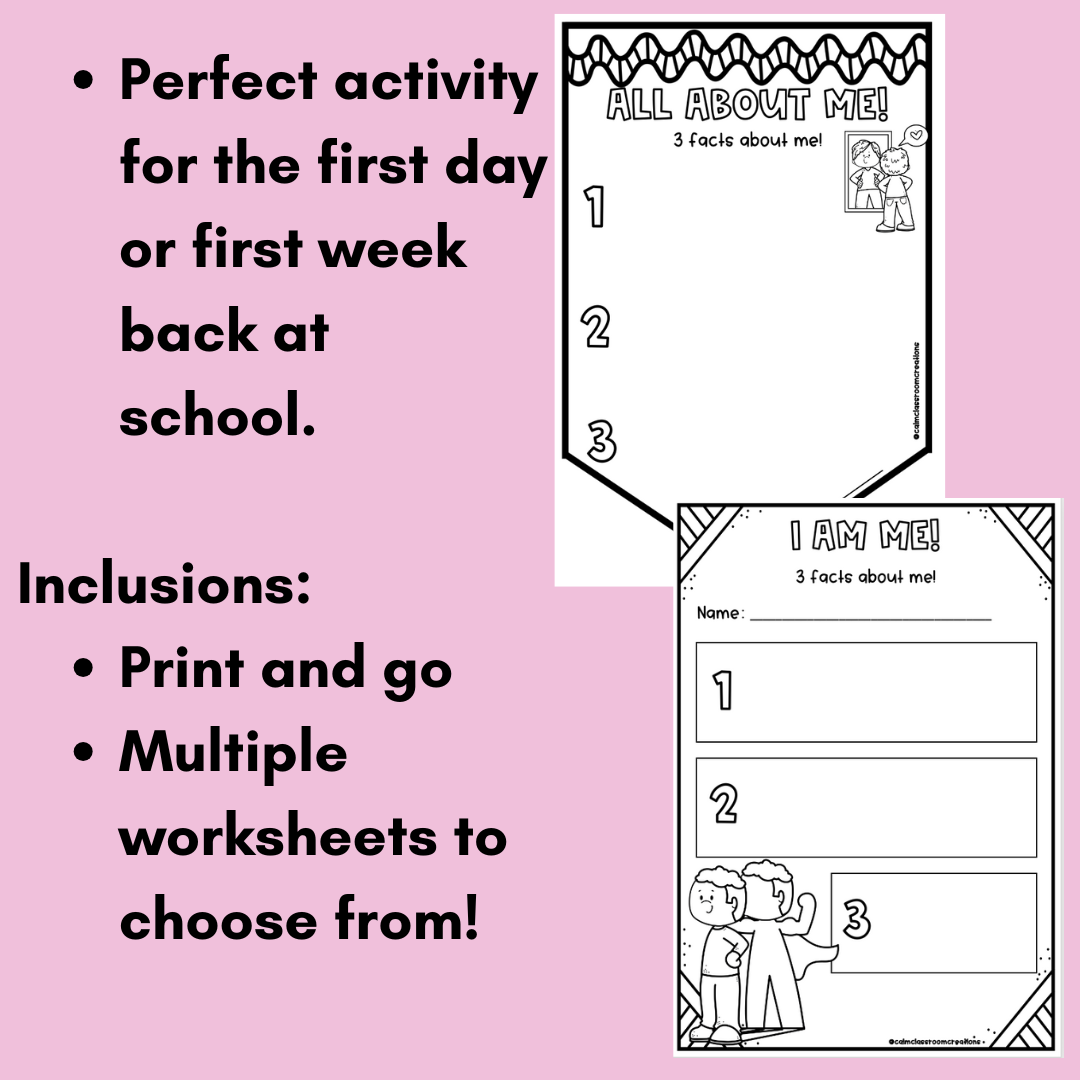 Back To School | All About Me | Print and Go!