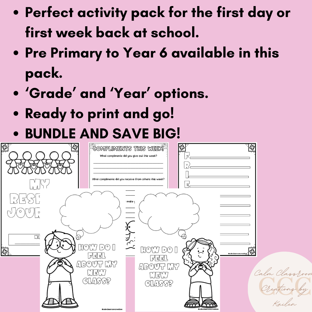 Student Wellbeing | Back To School Activity Pack | BUNDLE AND SAVE!