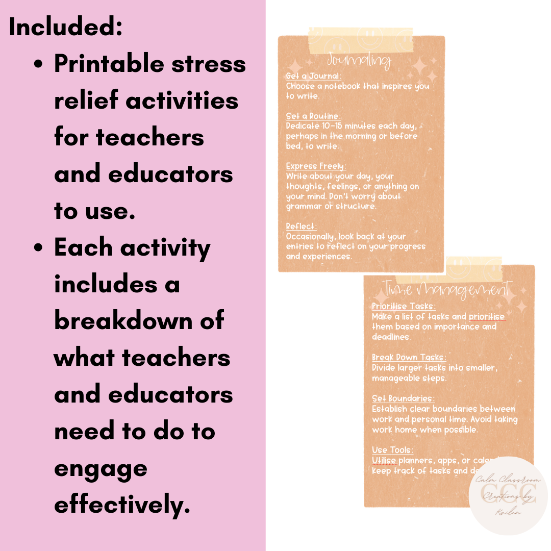 Teacher Wellbeing | Stress Relief Activities for Teachers and Educators