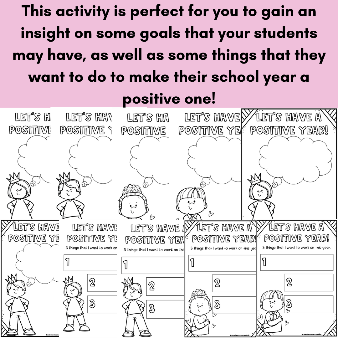 Back to School | Let's Have a Positive Year/Term | Print and Go!