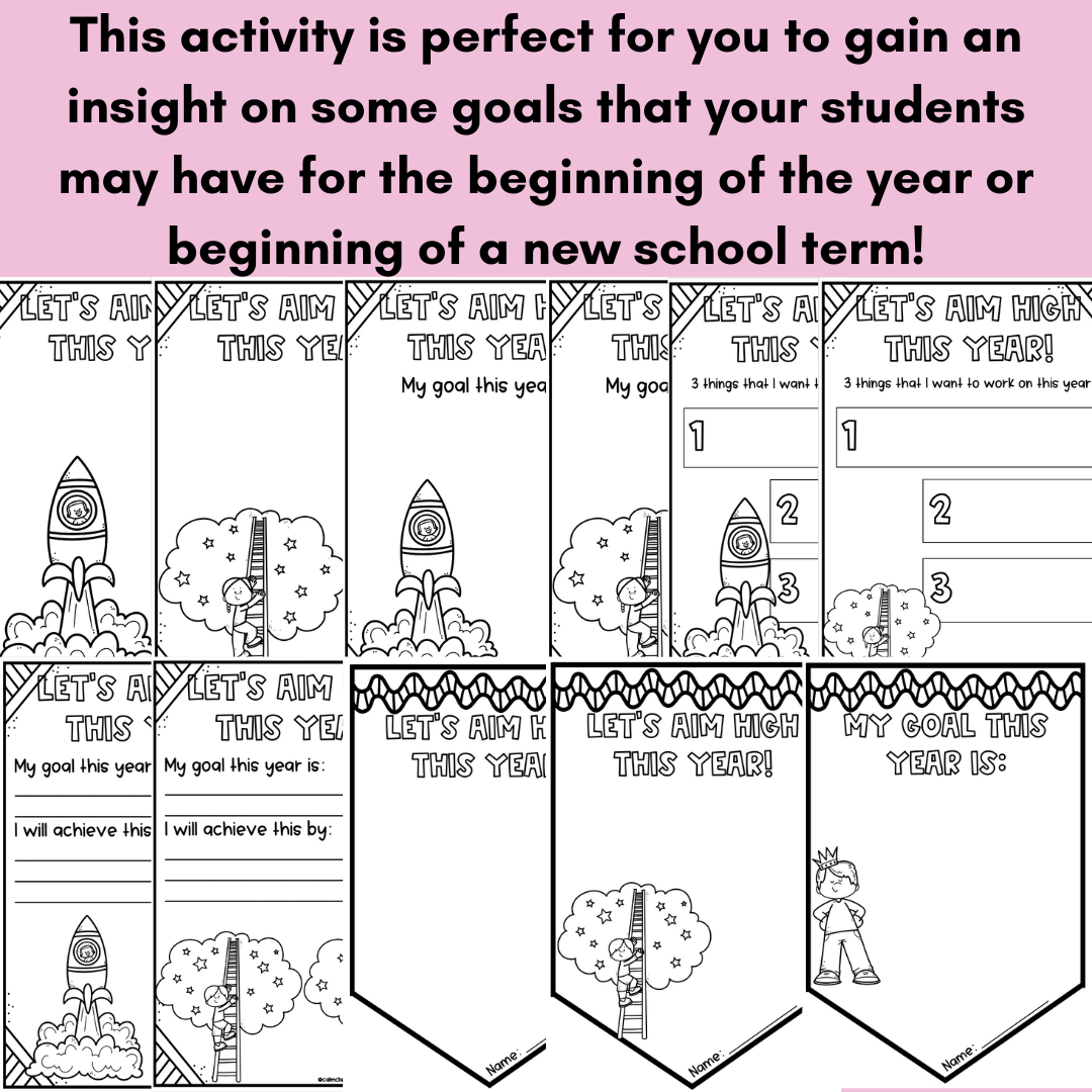 Goal Setting | Let's Aim High! | Student Wellbeing | Print and Go!