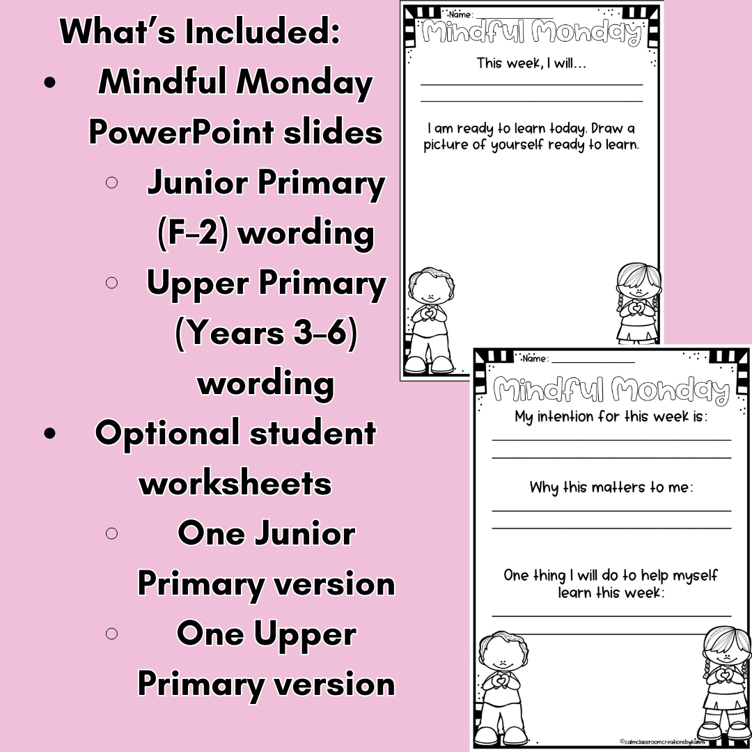 Mindful Monday Routine Slides & Worksheets (F–6) | Student Wellbeing