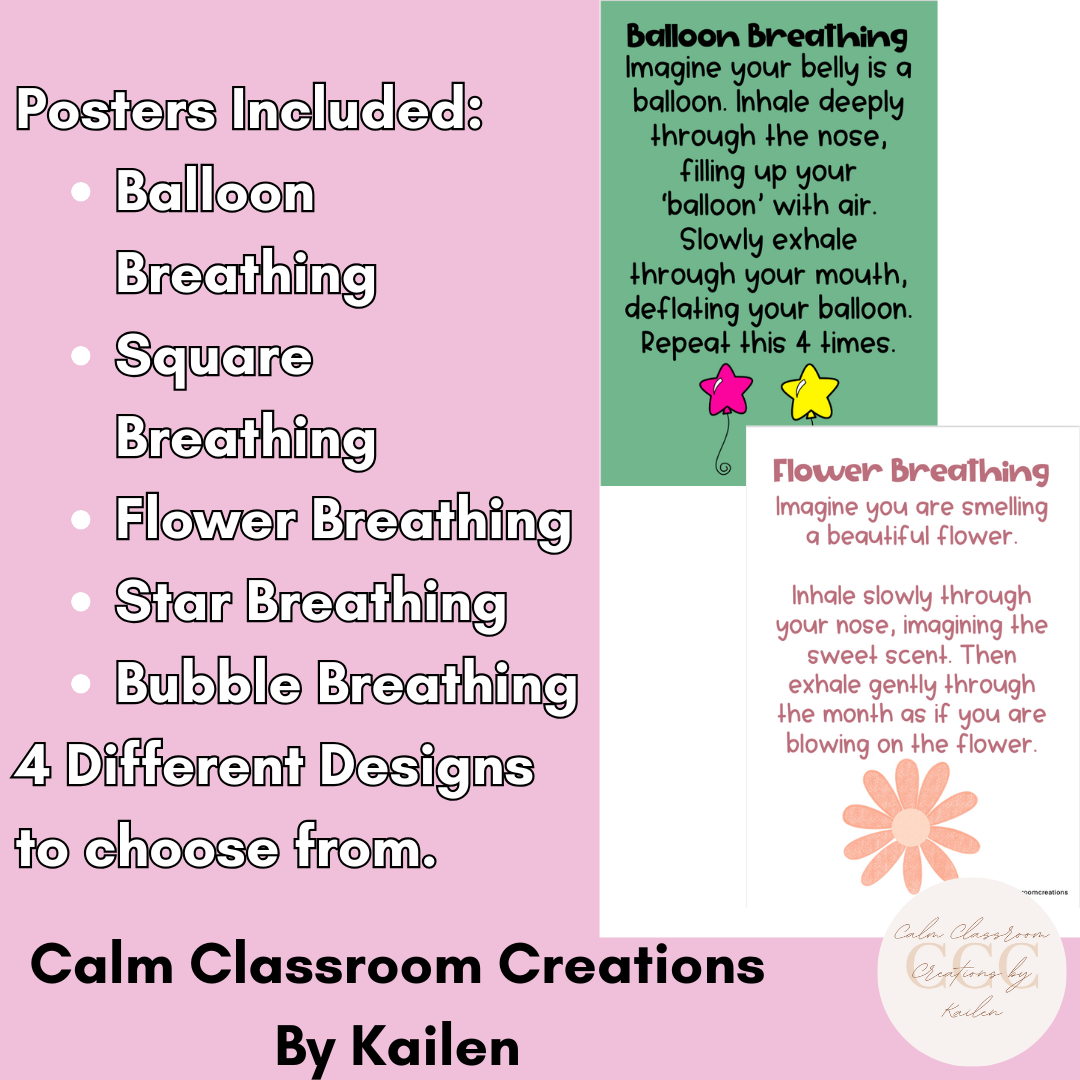 Calm Down Breathing Posters | Student Wellbeing