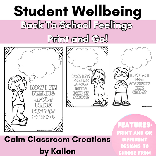 Back To School | How I Am Feeling | Student Wellbeing | Print and Go!