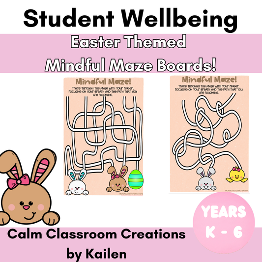 Mindful Maze Boards | Student Wellbeing | Easter Themed | Zones and Emotions