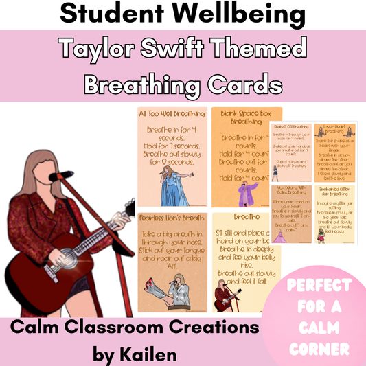 Student Wellbeing | Breathing Cards | Taylor Swift Themed