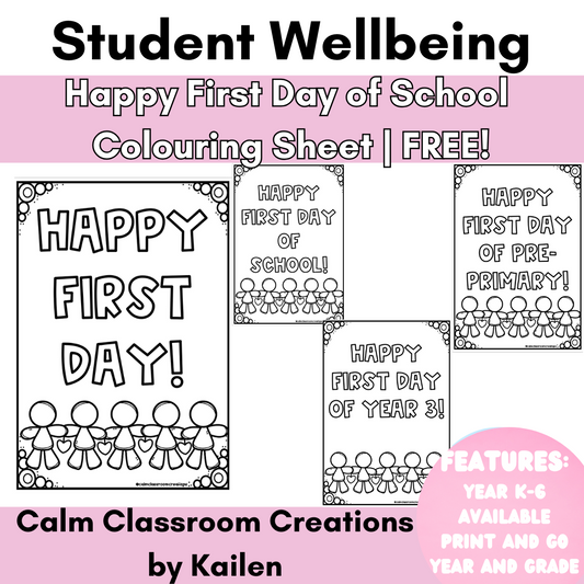 FREE! | First Day Of School Colouring Sheet