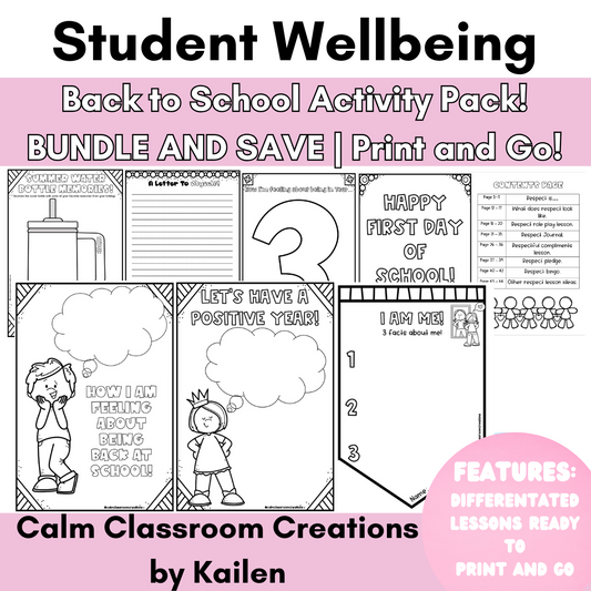 Student Wellbeing | Back To School Activity Pack | BUNDLE AND SAVE!