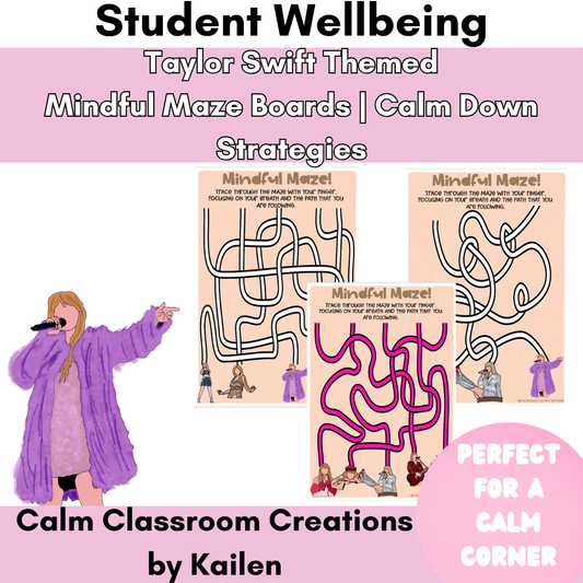 Student Wellbeing | Mindful Maze Boards | Taylor Swift Themed