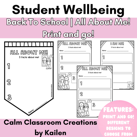 Back To School | All About Me | Print and Go!