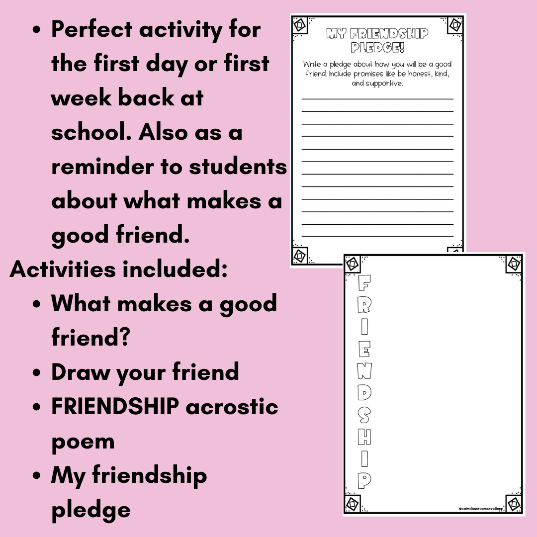 Student Wellbeing | What Makes a Good Friend | Print and Go!