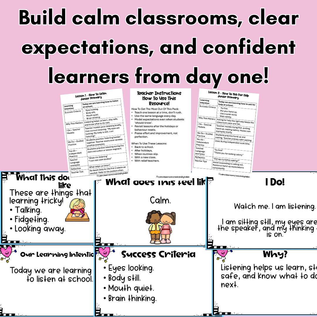 Back-to-School EDI Expectation Lessons | Junior Primary