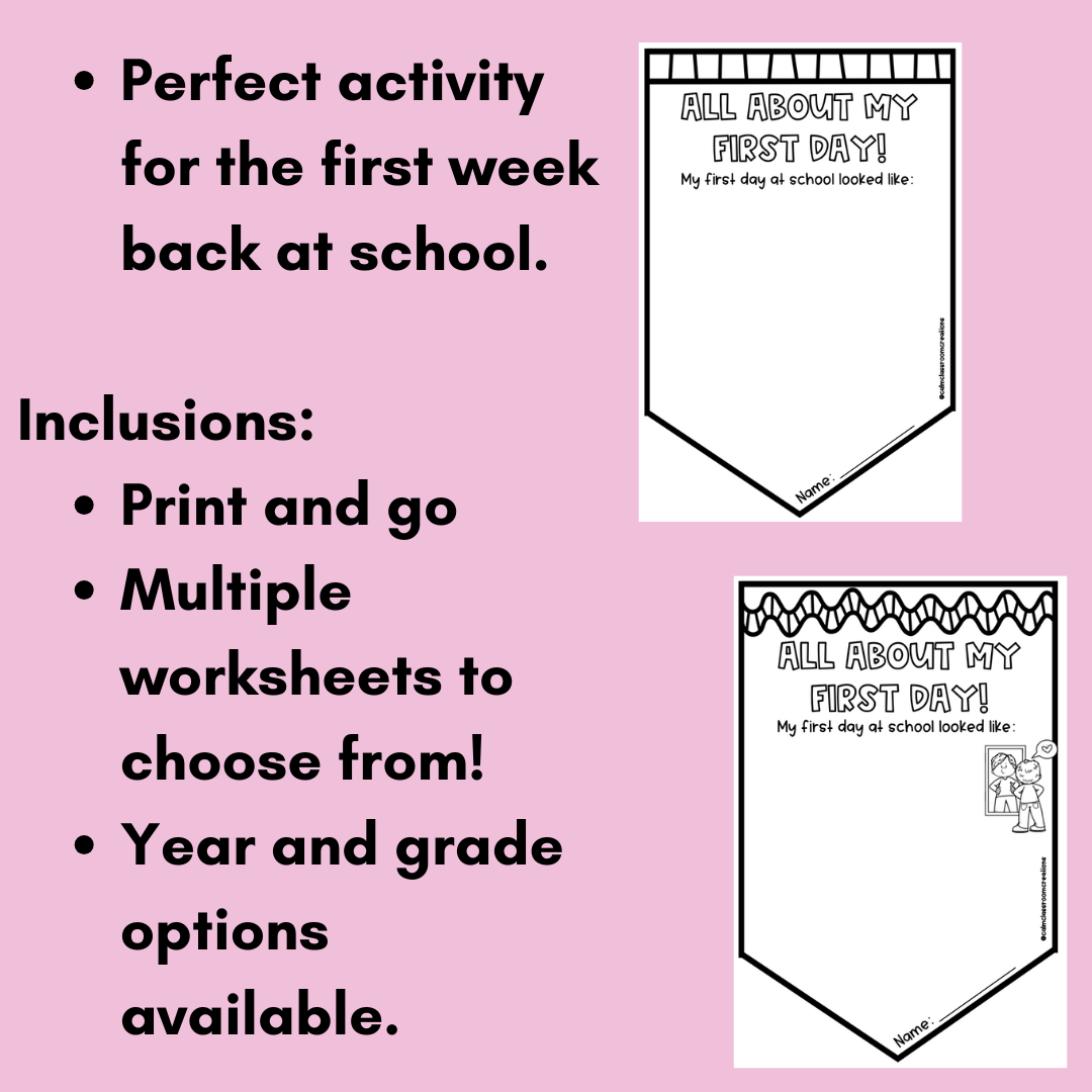 Student Wellbeing | Back To School | My First Day | Print and Go!