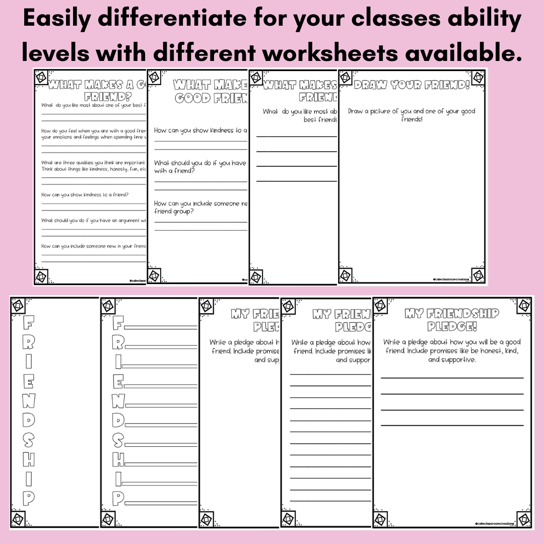 Student Wellbeing | What Makes a Good Friend | Print and Go!