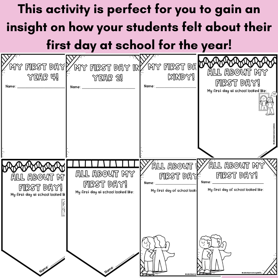 Student Wellbeing | Back To School | My First Day | Print and Go!