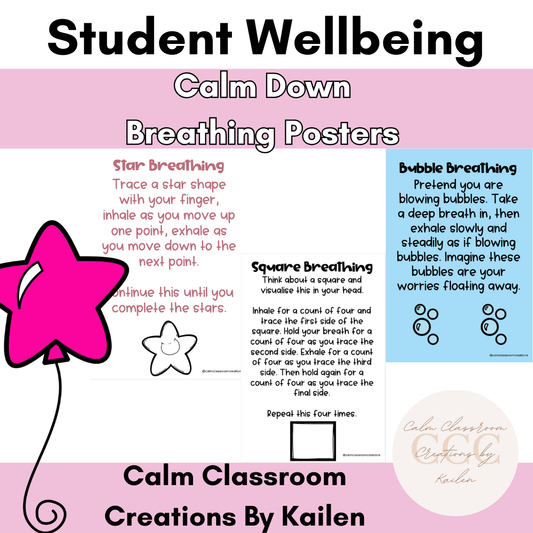 Calm Down Breathing Posters | Student Wellbeing