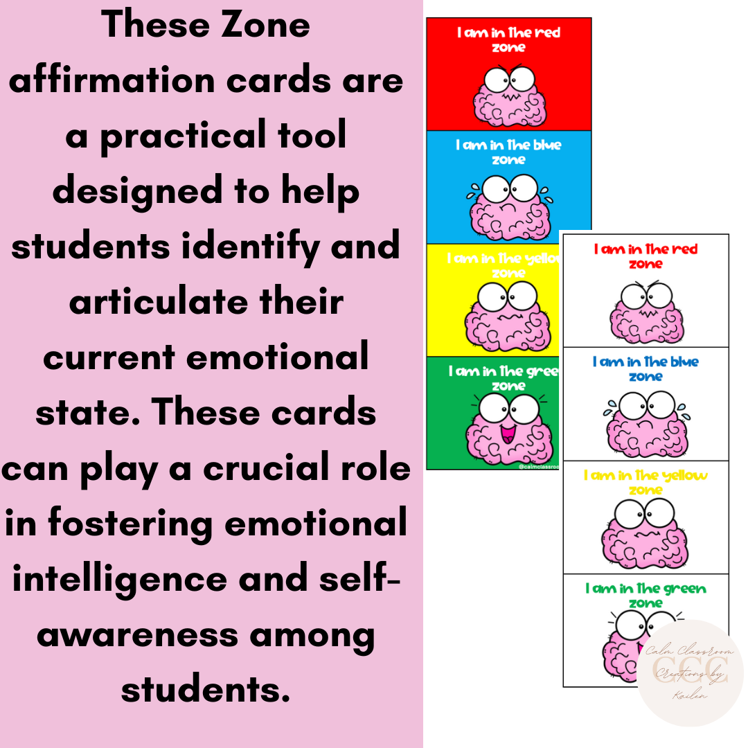 Student Wellbeing | Zones of Regulation | Desk Check In Chart