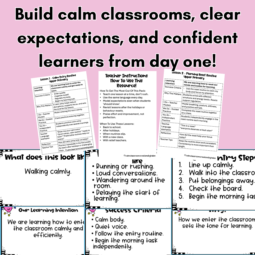 Calm Classroom Routines | Upper Primary (Years 3–6) | Student Wellbeing